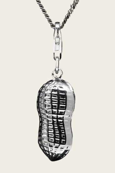 Zilveren Pinda met klankbal hanger en/of bedel