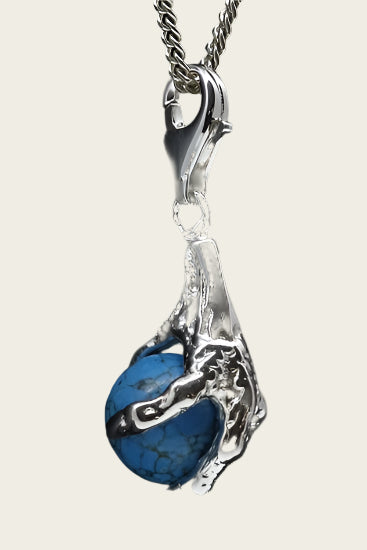 Silver Eagle Claw with Turquoise Ball Pendant and/or Charm