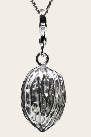 Zilveren Walnoot groot te openen hanger en/of bedel