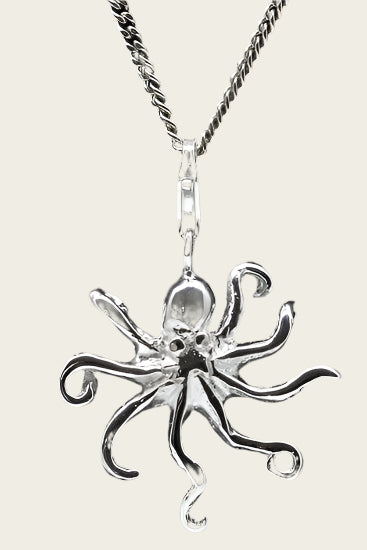 Zilveren Octopus hanger en/of bedel