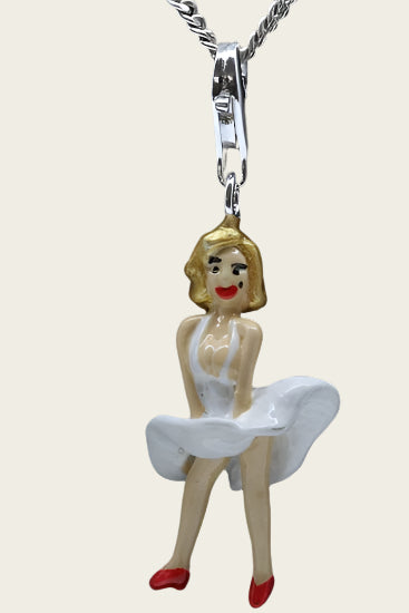 Zilveren Marilyn Monroe hanger en/of bedel