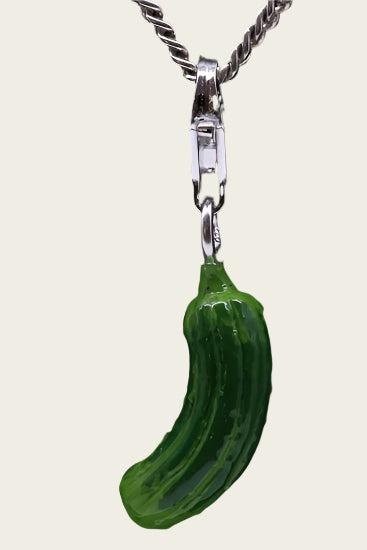 Zilveren Augurk Zure Bom hanger en/of bedel
