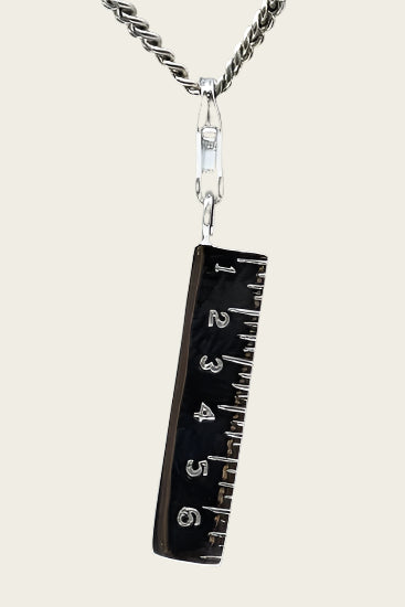 Zilveren Liniaal hanger en/of bedel