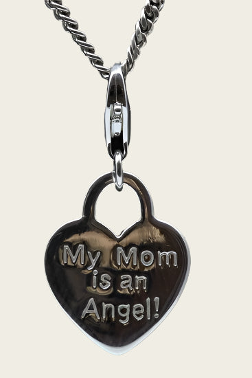 Zilveren Hartje My Mom is an Angel hanger en/of bedel