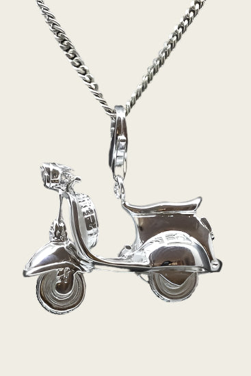 Zilveren Scooter groot hanger en/of bedel