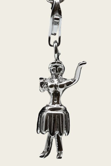 Zilveren Hawaii danseres hanger en/of bedel
