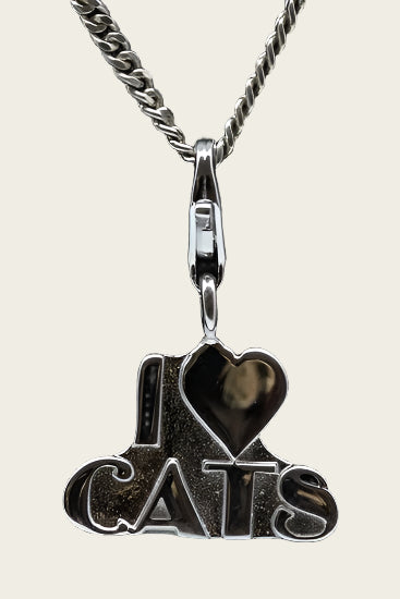 Zilveren I Love Cats hanger en/of bedel