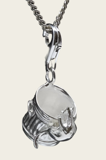 Zilveren Vuilnisbak met muis hanger en/of bedel