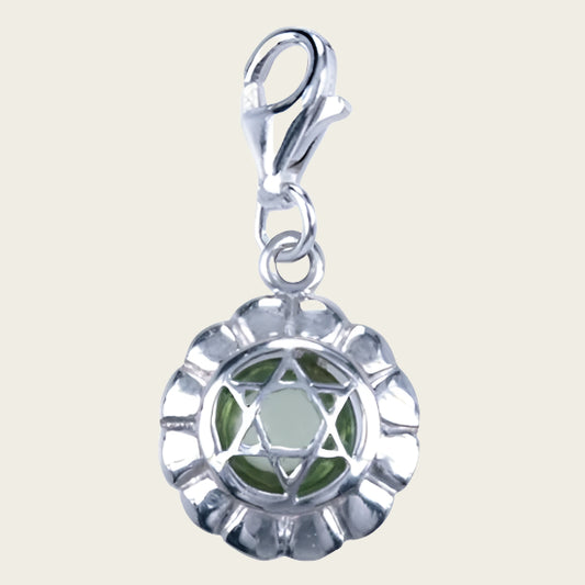 Zilveren Chakra hart hanger en/of bedel
