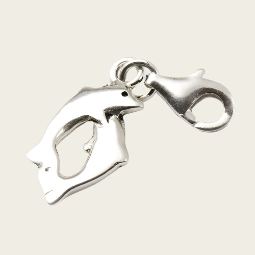 Zilveren Dolfijnenpaar hanger en/of bedel