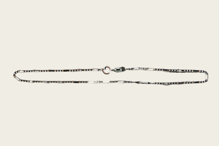Silver ankle chain figaro