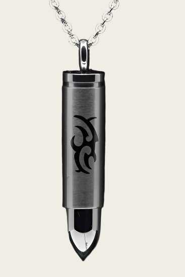 RVS As & Herdenking Kogel tribal ketting hanger
