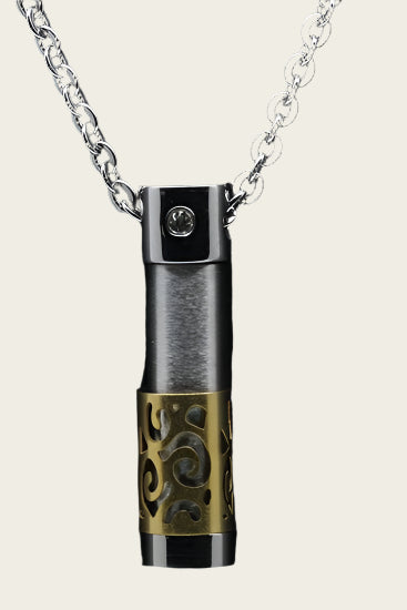 Stainless steel Ashes & Remembrance Koker only love ring gold chain pendant - small