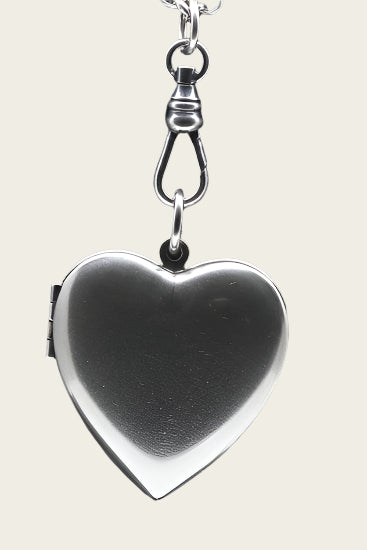 Foto medaillon Hart glad 2 foto's ketting hanger zwaar verzilverd