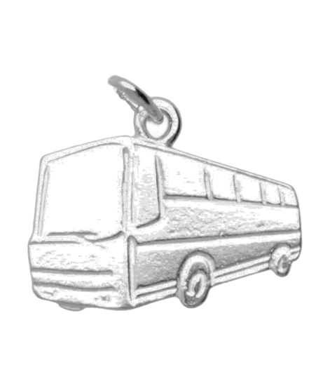 Zilveren Autobus ketting hanger - 1