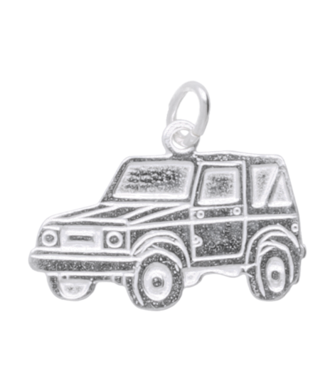 Zilveren Terreinwagen ketting hanger