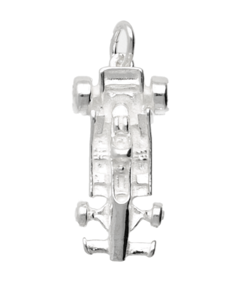 Zilveren Race auto ketting hanger - Formule 1