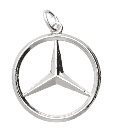 Zilveren Auto embleem ketting hanger - groot