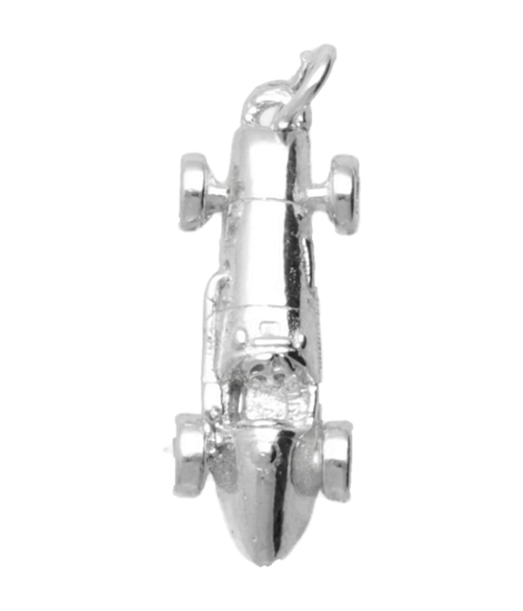 Zilveren Italiaanse racewagen oldtimer ketting hanger