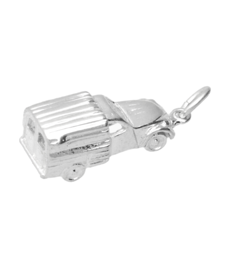 Zilveren Lelijk eend bestelauto 3D ketting hanger