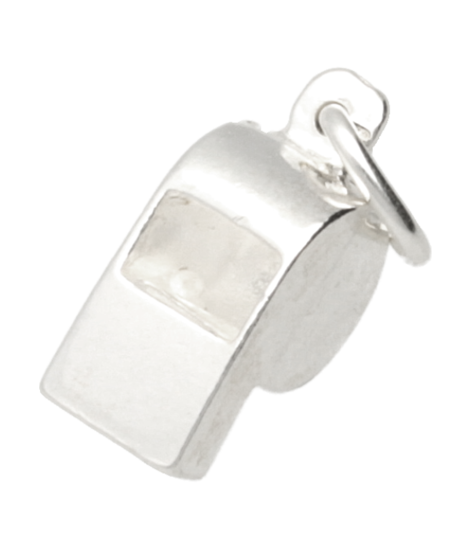 Zilveren Scheidsrechtersfluit ketting hanger