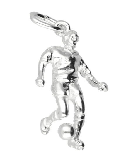 Zilveren Voetballer ketting hanger - 3