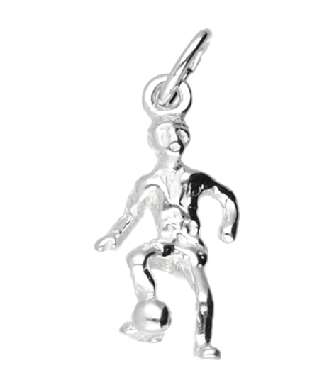 Silver Footballer Necklace Pendant - Right