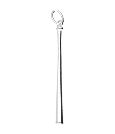 Zilveren Honkbalknuppel ketting hanger - lang