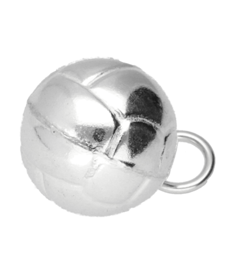 Zilveren Voetbal 8 mm. ketting hanger