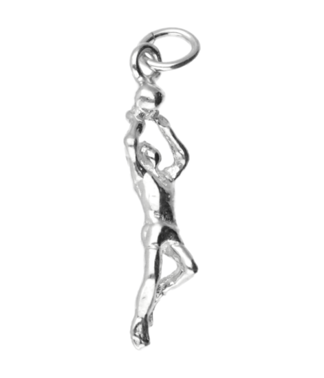 Zilveren Basketballer ketting hanger