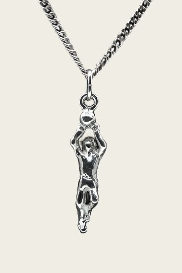 Zilveren Basketballer ketting hanger