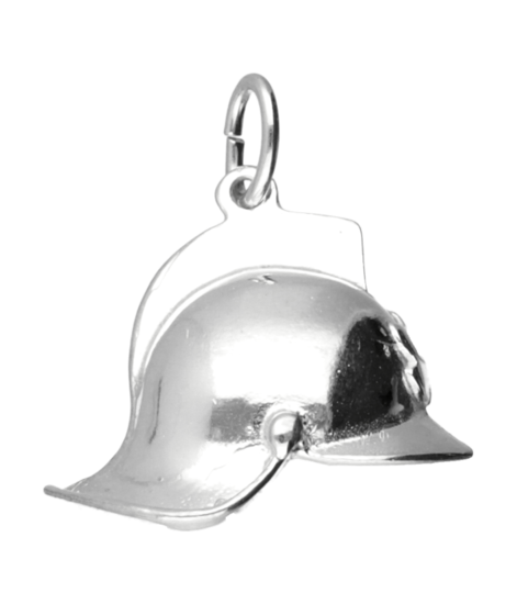 Zilveren Brandweerhelm hanger