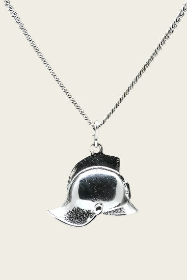 Zilveren Brandweerhelm hanger