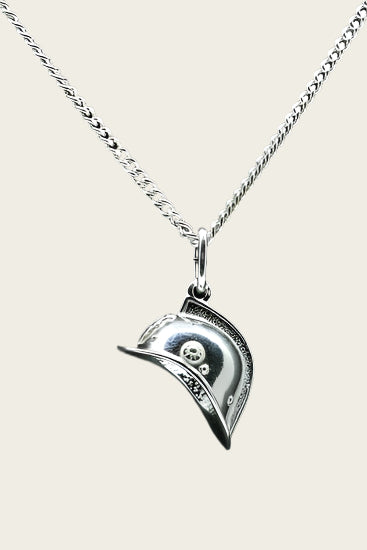 Zilveren Brandweerhelm ketting hanger - luxe