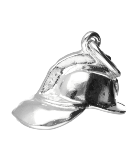 Zilveren Brandweerhelm ketting hanger - middel