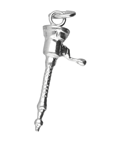 Zilveren Brandweer spuit ketting hanger