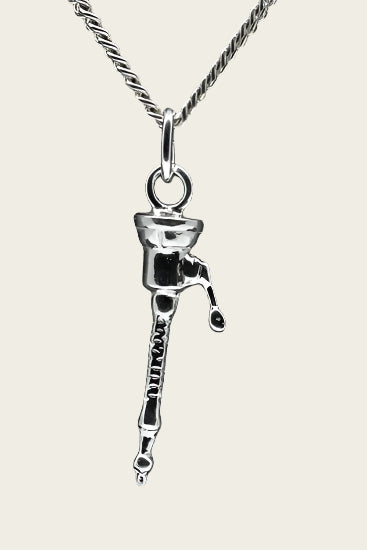 Zilveren Brandweer spuit ketting hanger