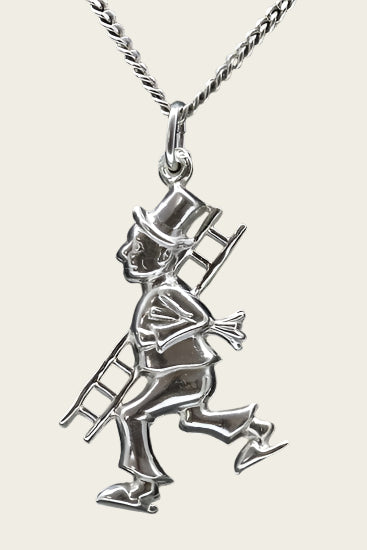 Zilveren Schoorsteenveger ketting hanger