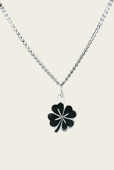 Silver Four Leaf Clover Necklace Pendant - Medium