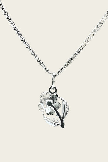 Zilveren Roos ketting hanger