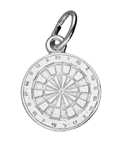 Zilveren Dartbord ketting hanger