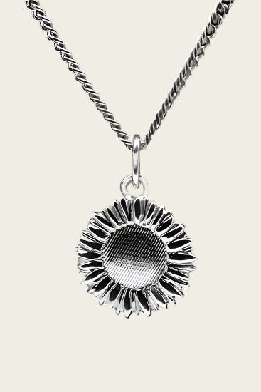 Zilveren Zonnebloem ketting hanger