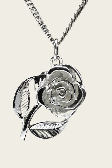Zilveren Roos ketting hanger