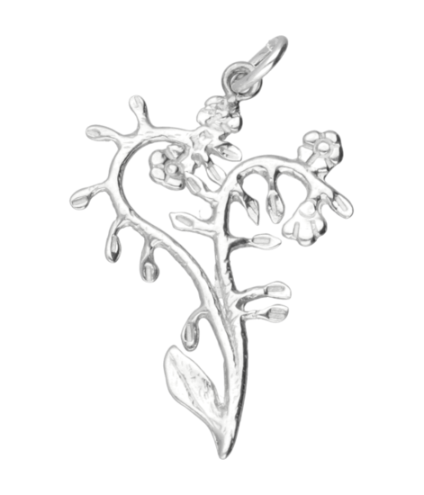 Silver Forget Me Not Necklace Pendant