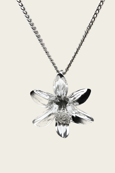 Zilveren Narcis ketting hanger