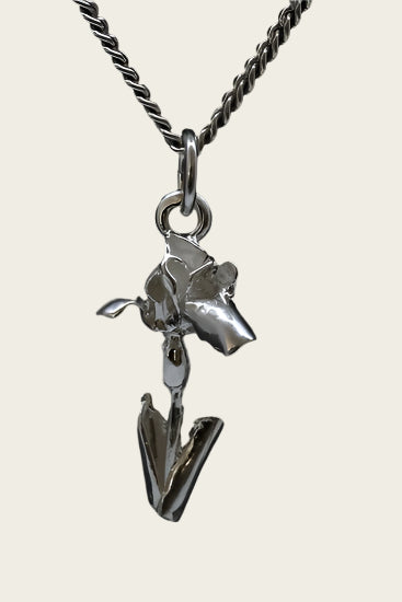 Zilveren Iris ketting hanger