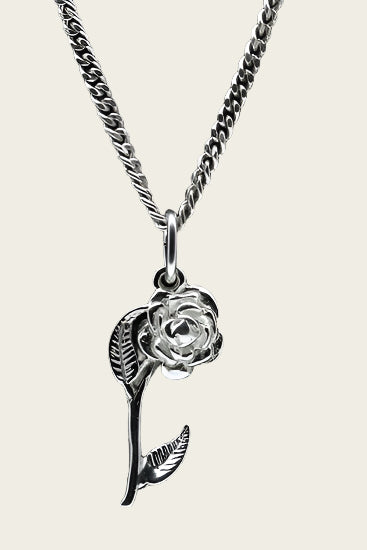 Zilveren Roosje ketting hanger