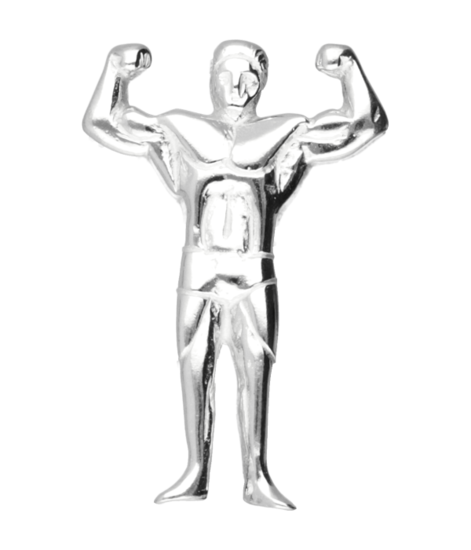 Zilveren Bodybuilder hanger - 2