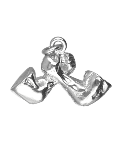 Zilveren Arm drukken ketting hanger