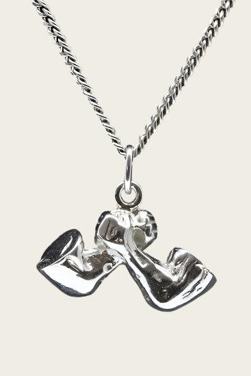 Zilveren Arm drukken ketting hanger